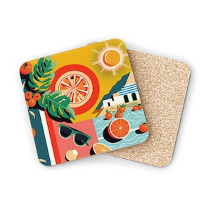 Summer Breeze: Retro Greek Coaster