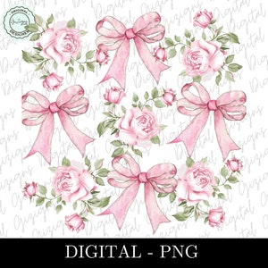 Trendige Rosa Coquette Schleife PNG Clipart, Vintage Shabby Chic Cottage Rose Schleife PNG Rosa Grandmillenial Schleife Feminine Ästhetik Clip Art
