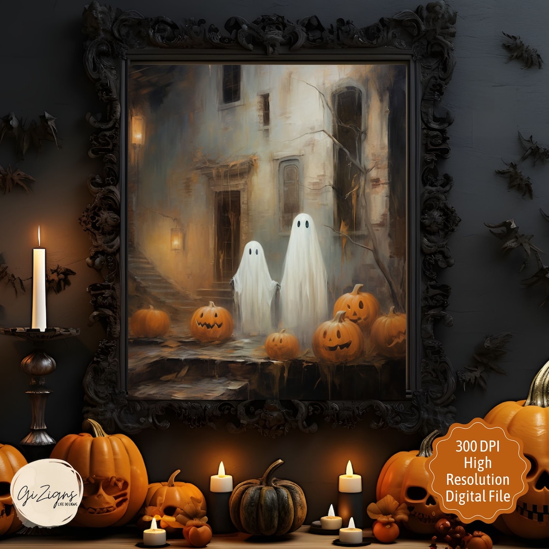 Halloween Ghost Artwork, Halloween Wall Art, Ghost Love Art Print ...