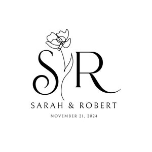 Elegant Wedding Logo, Modern Wedding Monogram, Initials Logo, Custom Logo Design, Personalized Wedding Logo Design, Couple Monogram SVG PNG