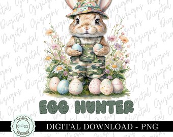 Trendy Páscoa PNG, Ovo Caçador Coelho Clipart, Camo Páscoa Aquarela Coelho Ovos Design Coelho Páscoa Sublimação Arte Digital Download