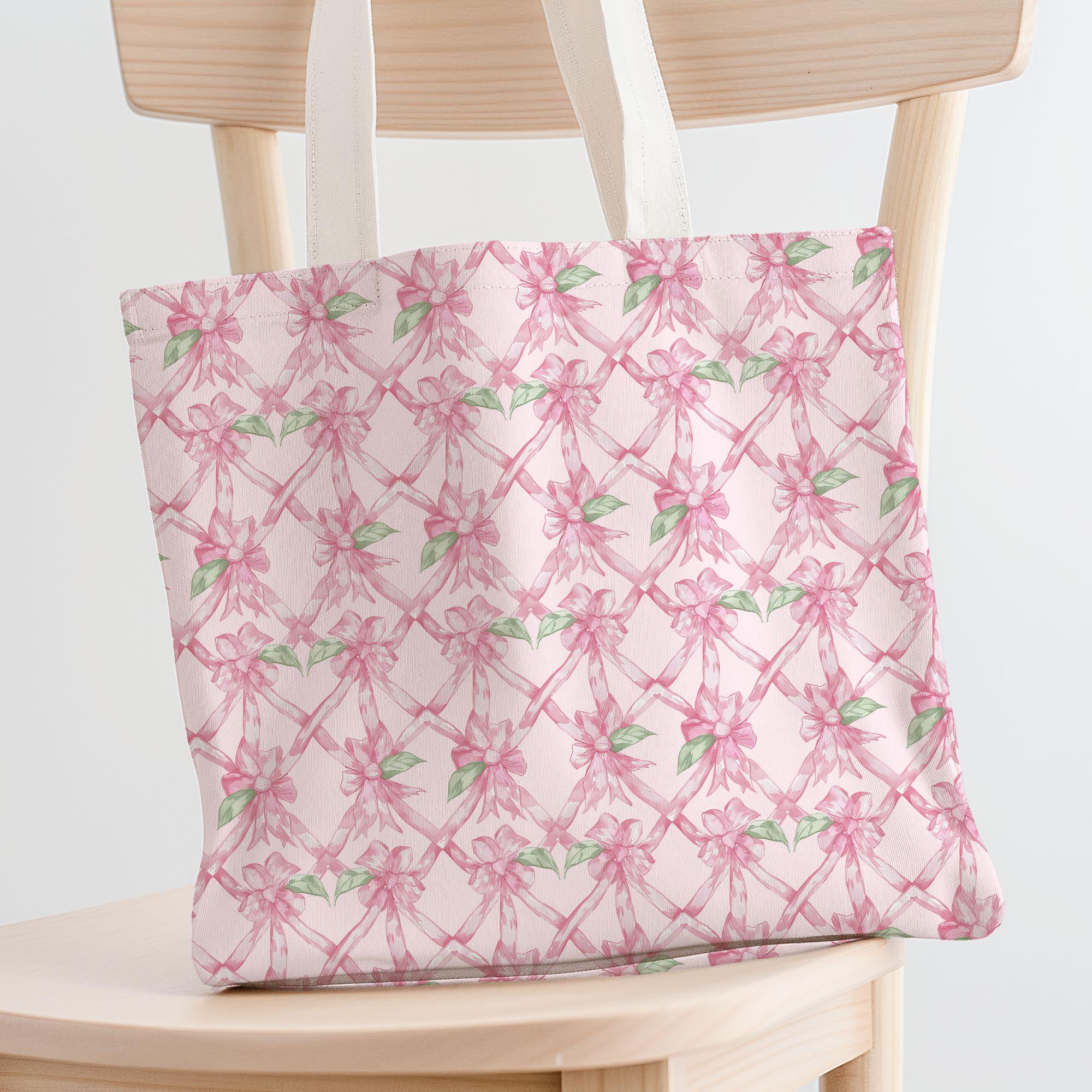 Pink Trellis Coquette Seamless Pattern PNG Background Lattice Pink Bow ...