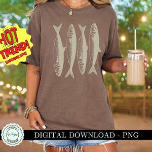 2025 Trendy Sardine png svg, Sardinecore png, Sardine Clipart Bundle, Zinn Fisch png, Fischer png, Lustiges Fisch Shirt Bundle, Zinn Art