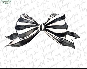 Imágenes Prediseñadas PNG de lazo de coqueta negra con rayas de moda, Lazo negro de cinta con estampado de rayas PNG, Lazo de invitación con diseños de camiseta de subliminación de coqueta oscura