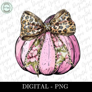 Pode incluir: Uma ab&oacute;bora rosa com um padr&atilde;o floral e um la&ccedil;o de estampa de leopardo. A ab&oacute;bora est&aacute; isolada em um fundo branco.