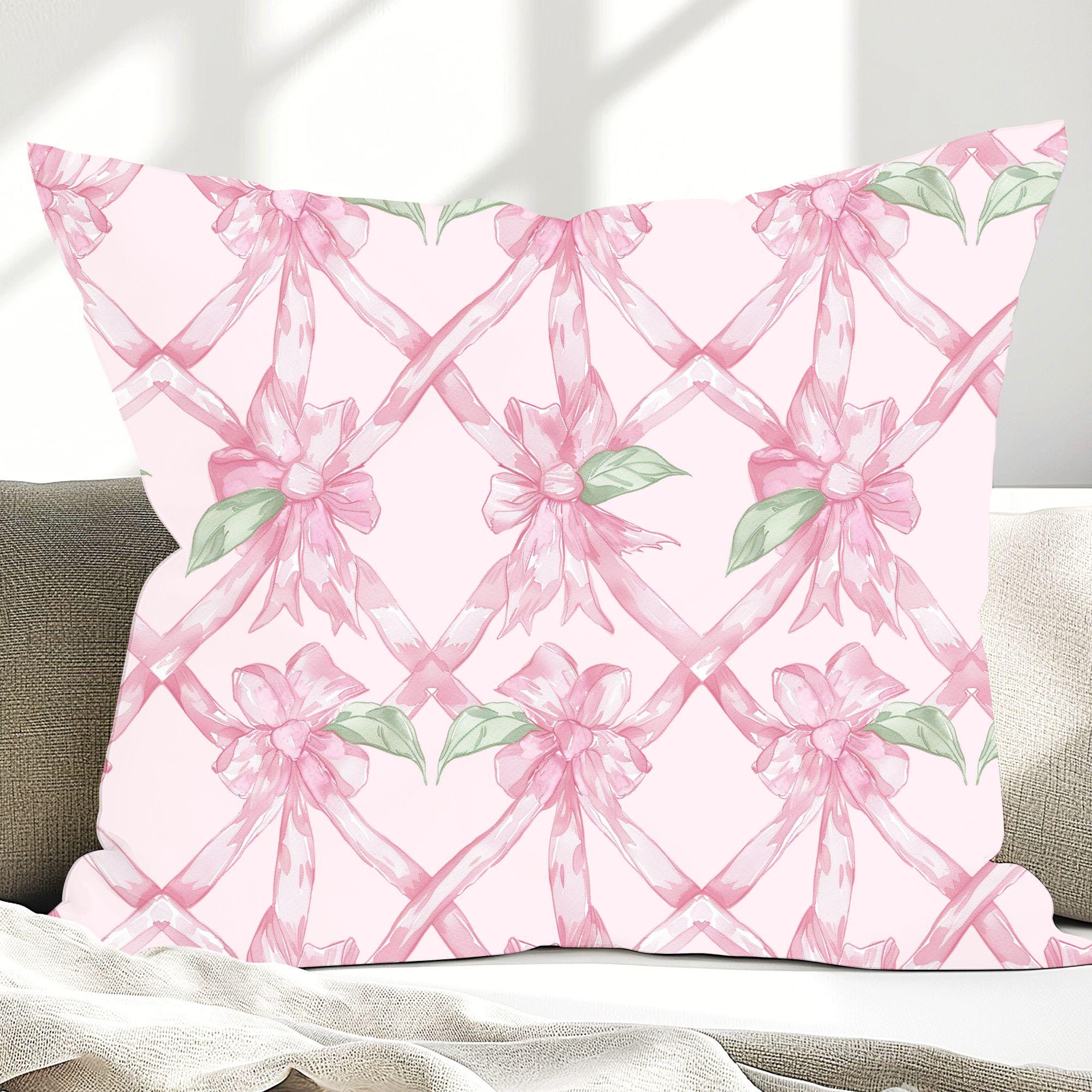 Pink Trellis Coquette Seamless Pattern PNG Background Lattice Pink Bow ...