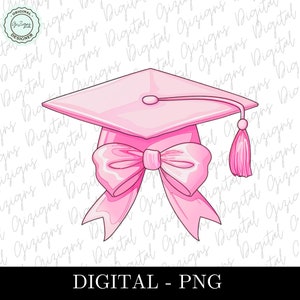 Trendige rosa Schleife Abschluss Kokette PNG Clipart, Abschlusskappe ästhetische Sublimation digitale Clip Art, kommerzielle Nutzung erlaubt