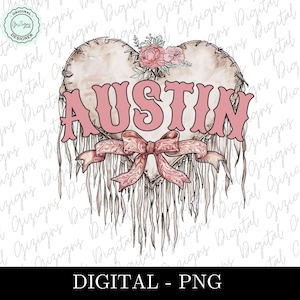 Trendy Coquette Cowgirl Austin png Pink Bow png Country Western land sublimatie shirtontwerp digitale jaren 90 landelijke esthetische clipart