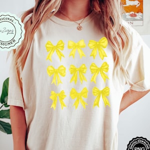 Trendy Yellow Bow Coquette PNG ClipArt Collage Coquette Bow PNG Gold Ribbon Aesthetic Sublimination Instant Digital Download Design Clip Art