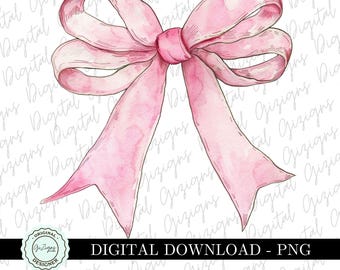 Tendance rose coquette noeud PNG Clipart, Clipart aquarelle noeud rose, noeud aquarelle rose, Preppy Girly féminin doux fille Sublimation Clip Art