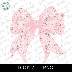 Trendy vintage bloemen roze strik coquette PNG-clipart roze coquette strik clipart png fancy girly vrouwelijke esthetiek sublimatie digitaal