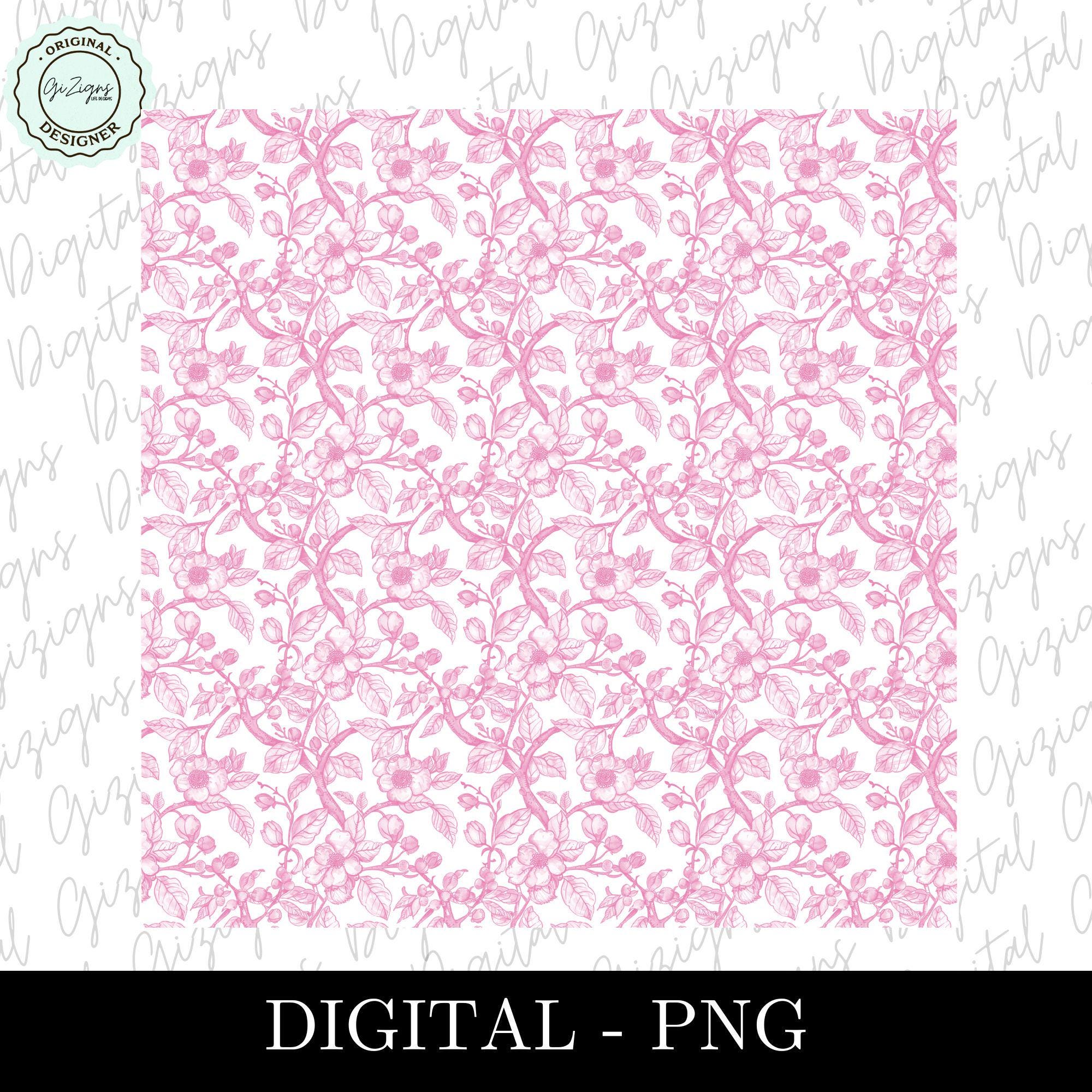 Pink Floral Willow Pattern PNG, Pink Toile Pattern PNG, Pink ...