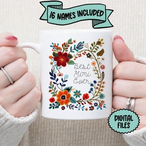 Blumenstickerei am besten überhaupt Großmutter PNG Clipart, Muttertag Digital Download Bundle Abela Keks Gigi Gramm Grand Lola Nana Nonna Yaya