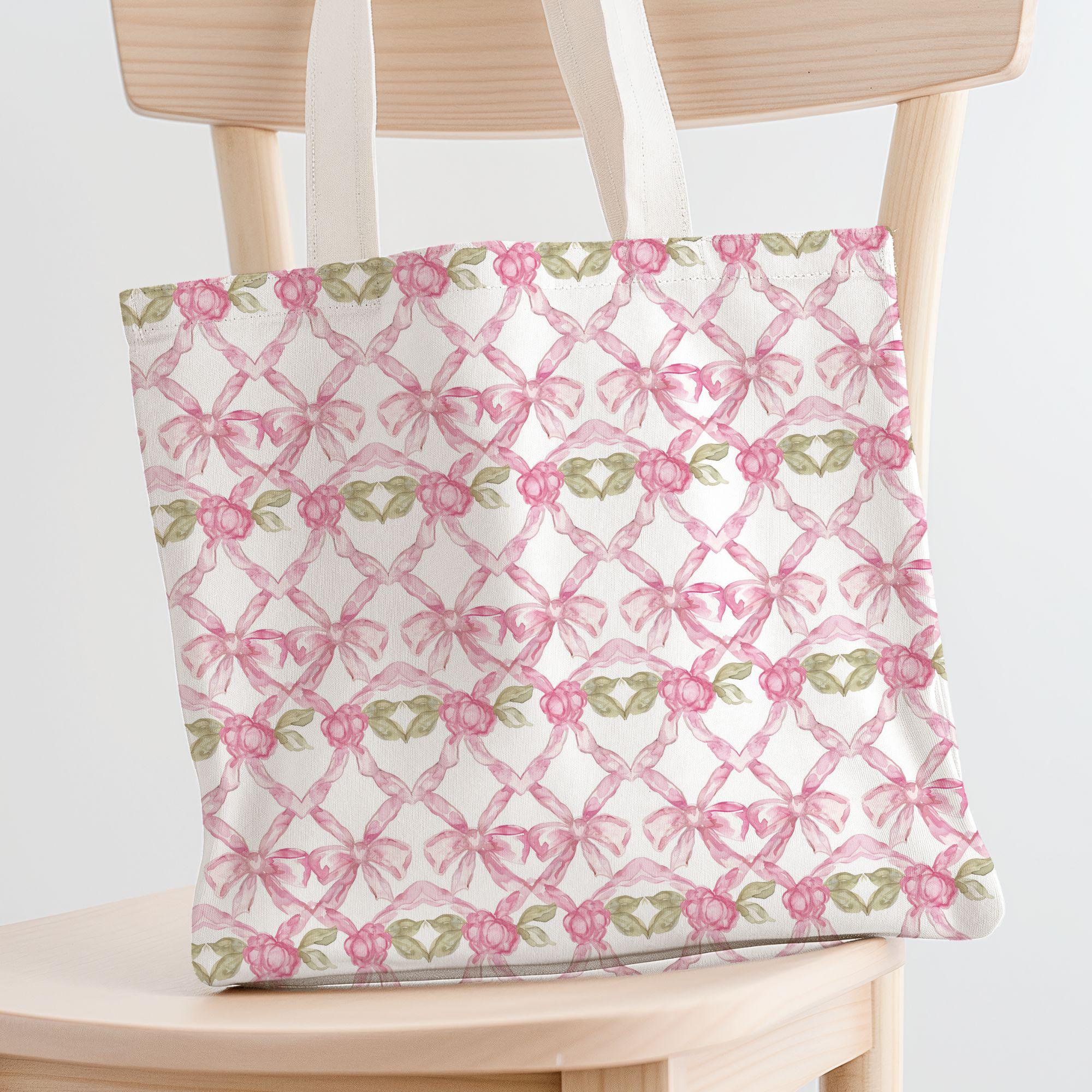 Coquette Seamless Pattern PNG Trellis Pink Bow Repeated Pattern Digital ...