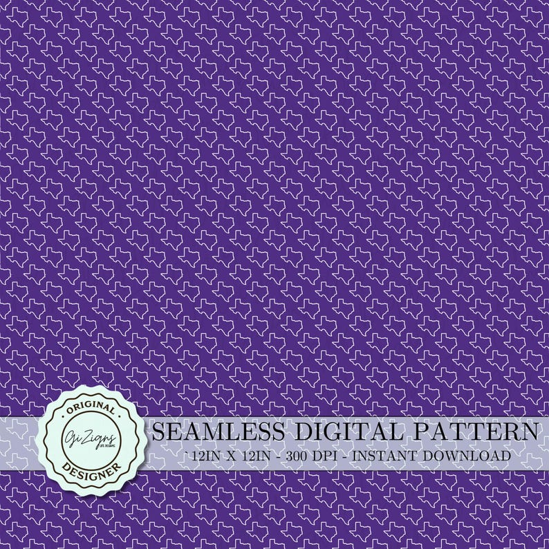 Purple Texas Seamless Pattern PNG, White Texas State Purple Background ...