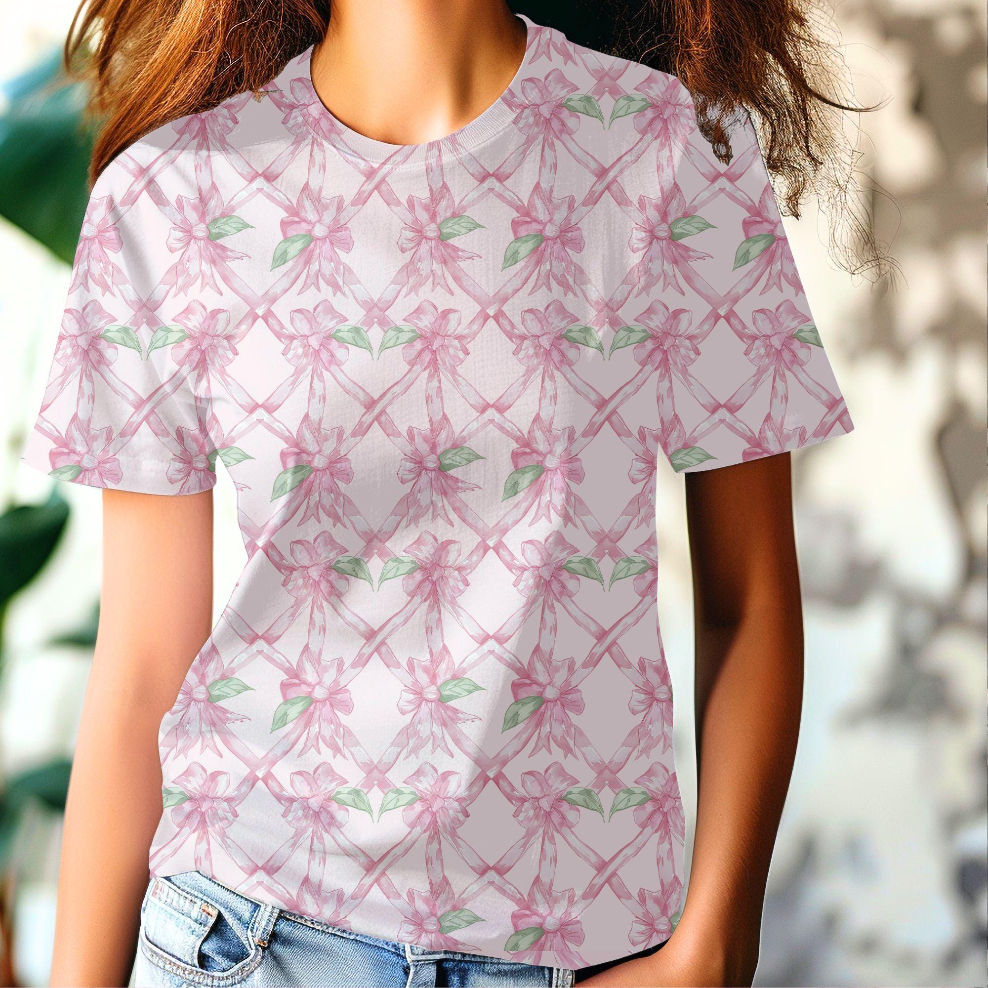 Pink Trellis Coquette Seamless Pattern PNG Background Lattice Pink Bow ...