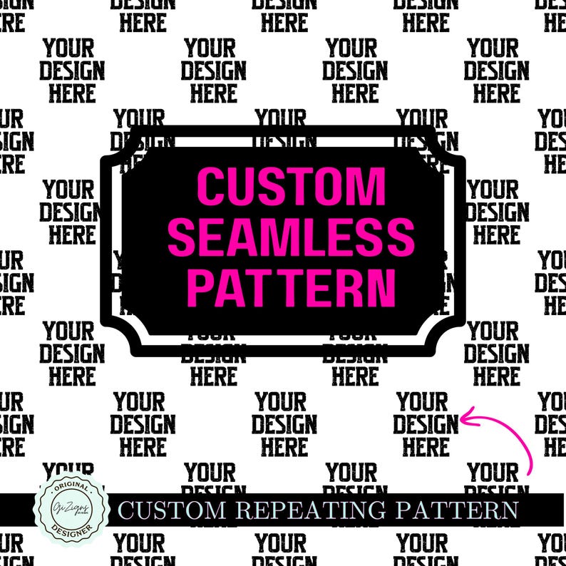 Text Repeat Pattern Custom Seamless Pattern PNG, Customized Repeat Digital Pattern ...