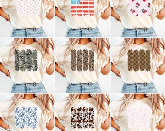 Trendy Pinselstrich PNG Clipart Bundle, Camo PNG, Bunch PNG, Toile PNG PNG, Kirsche, Schachbrett, Retro, Vintage Floral, Kuh Druck, Leopard