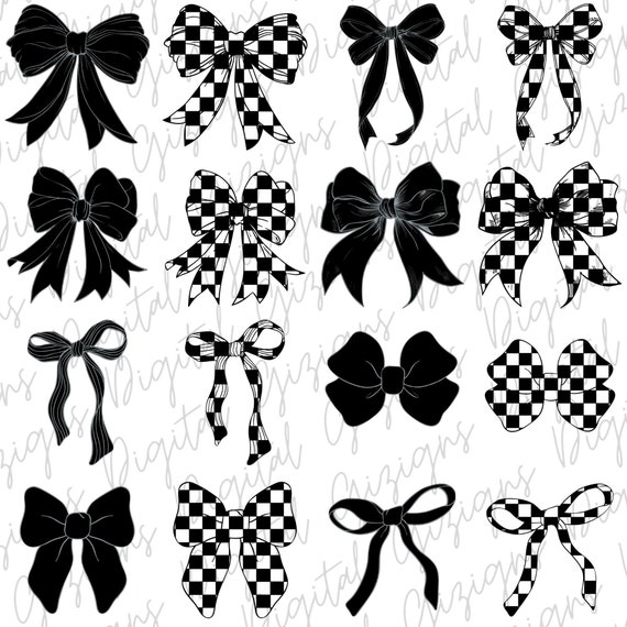 Black & White Checkered Print Bow Black & White Checkered Print Bow