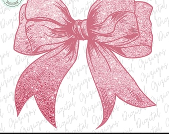 Glitter Pink Bow PNG, Y2K Pink Coquette Bow PNG ClipArt, Pink Sparkle Bow, Glamorous Blingy Boujee Bow Preppy png Sublimation Shirt Bow