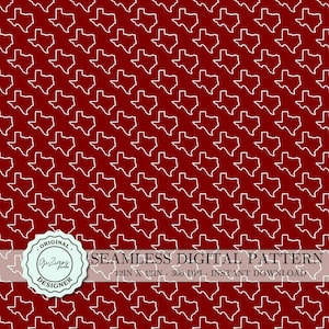 Maroon Texas Seamless Pattern PNG, White Texas State Maroon Background Digital Paper Wallpaper, Fabric Pattern, Scrapbook Paper Download PNG