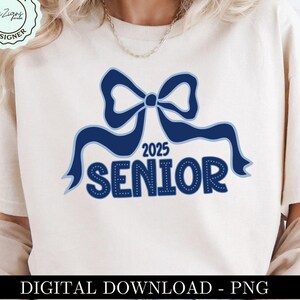 2025 PNG Delft Blue Coquette Senior png Clipart, Blue Coquette Bow Class of 2025 PNG Aesthetic Sublimination Design Digital Clipart POD Dtf