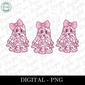 Coquette Halloween PNG, Cute Pink Bow Halloween Ghost PNG Pink Floral Halloween Ghost Clipart PNG, Soft Girl Aesthetic Sublimination Design
