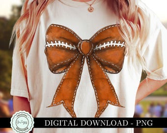 Dark Orange Coquette Football Bow PNG, Orange Bow Clipart, Red Football Game Day Sublimation Shirt Design, Fall Football Mama PNG, Sports