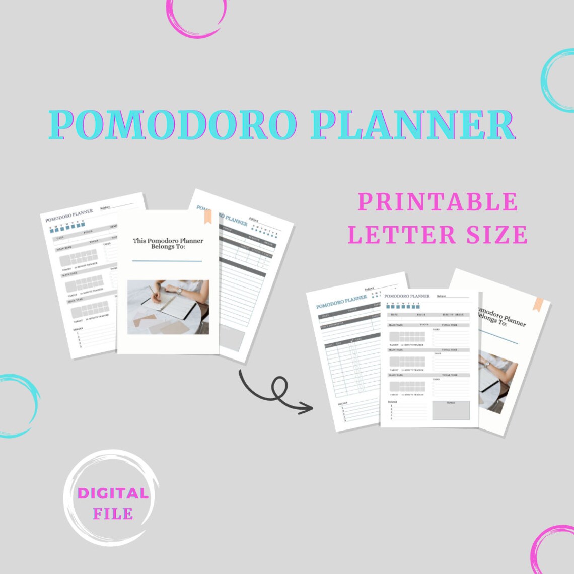 Printable Pomodoro Tracker, Time Boxing Tracker, Study Session Planner ...
