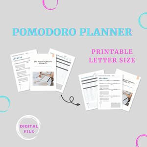 Printable Pomodoro Tracker, Time Boxing Tracker, Study Session Planner, Productivity Planner, Pomodoro Planner Printable, A4 Size