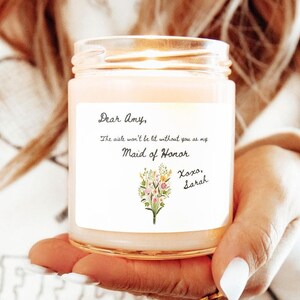 Bridesmaid Candle Personalized, Candle Bridesmaid Proposal, Custom Bridesmaid Candle, Candle Labels Bridesmaid, Ask to be Maid of Honor