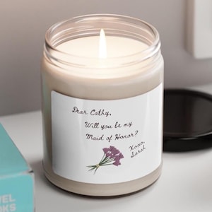 Bridesmaid Candle Personalized, Candle Bridesmaid Proposal, Custom Bridesmaid Candle, Candle Labels Bridesmaid, Ask to be Maid of Honor