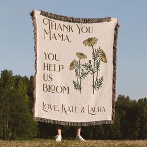 Gift for Mom Blanket, Mothers Day Present from Kids, Gift for Grandma, Unique Thoughtful Meaningful Birthday, Personalized Custom Idea