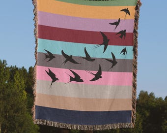 Eras Inspired Blanket: Woven Cotton Throw for fans