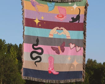 Eras Blanket: Woven Cotton Throw for Concert Fans