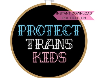 Patrón de punto de cruz PROTECT TRANS KIDS Descarga instantánea