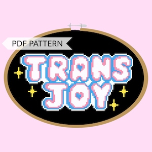 Gioia trans! Simpatico schema a punto croce LGBTQ Pride in PDF