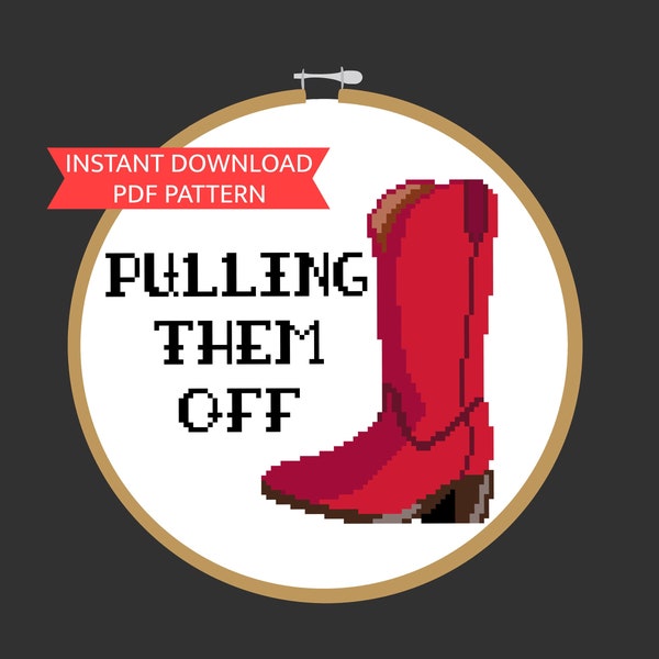 How I Met Your Mother Inspired, Red Cowboy Boots Cross Stitch Pattern PDF