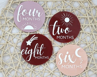 Boho Baby Milestone Markers: 12 Month Photo Props, Newborn Gift