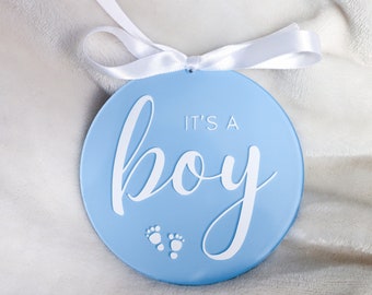 It's a Boy Acrylic Birth Announcement Sign: Light Blue Baby Hospital Decor