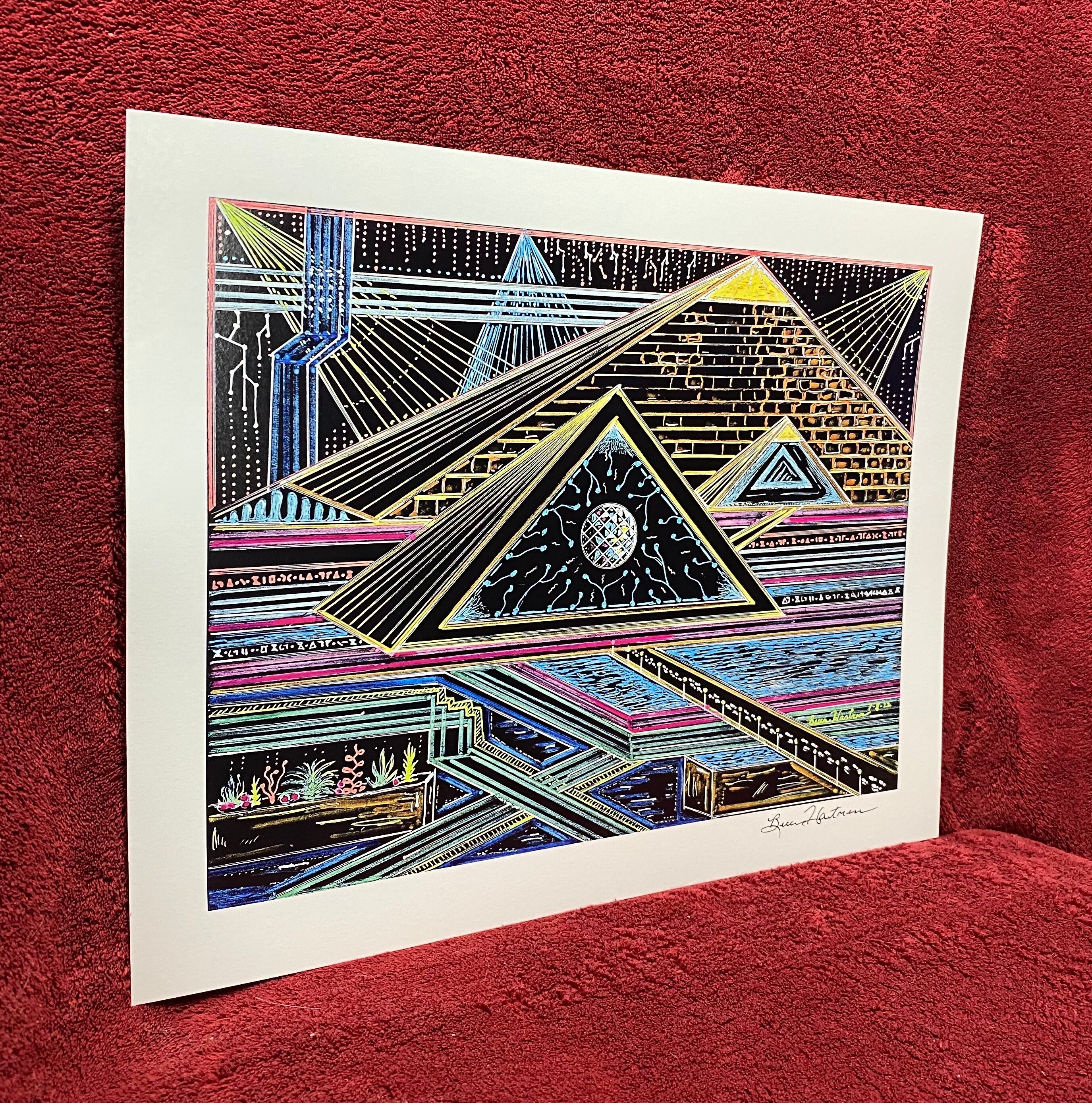 Atlantean Pyramid Art Light Language Activation Codes Signed Print 11 X ...