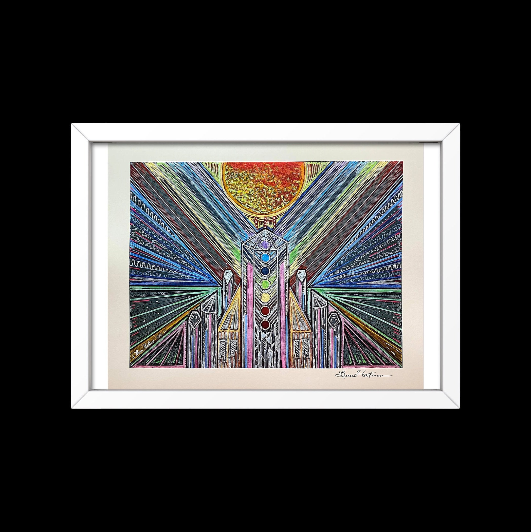 Chakra Wall Art Crystal Temple Light Language Art Signed Print 11 X 14 ...