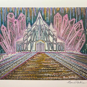 Lemuria Crystals Light Language Art Activation Drawing Signed Print 11 x 14 Light Codes Starseed Mu Telos Lemuria City of Light