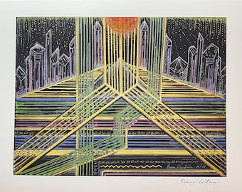 Galaxy Wall Art Light Language Art Signed Print 11 x 14 Light Codes Awakening Starseed Central Sun Crystalline Matrix