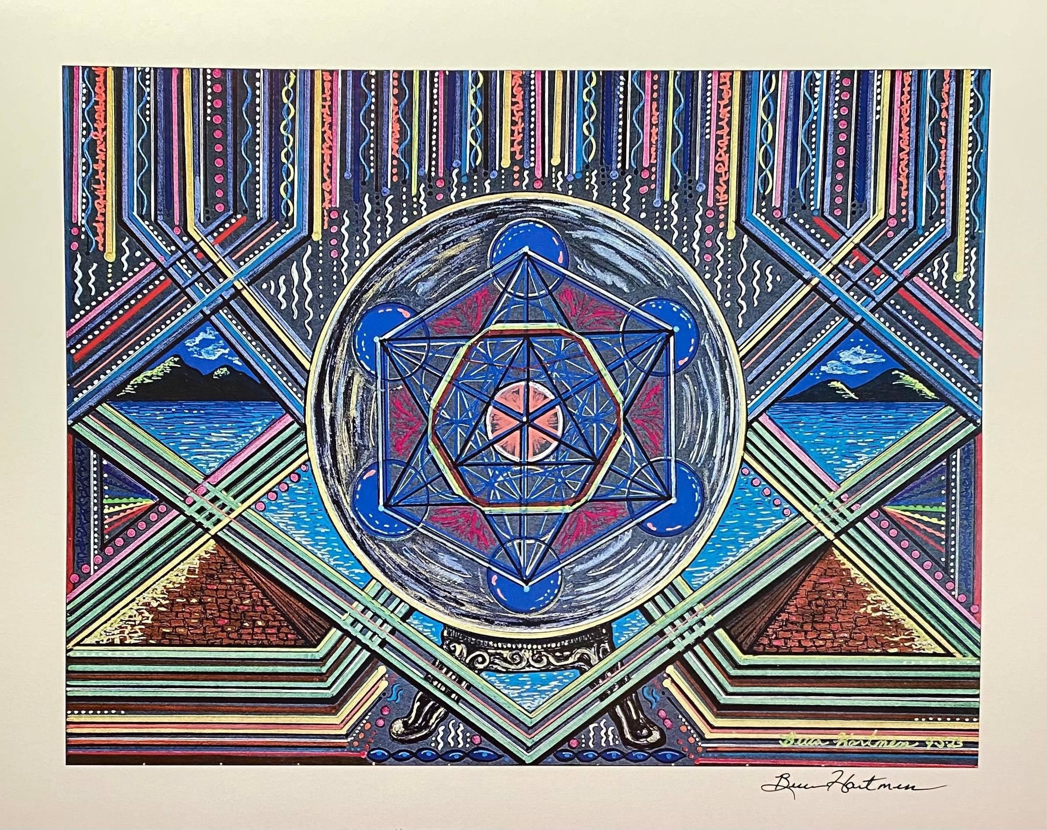 Archangel Metatron Cube Light Language Art Signed Print 11 X 14 Light ...