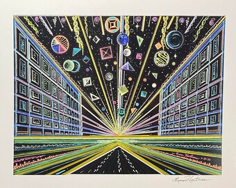 Akashic Records Drawing Activation Light Language Art Signed Print 11 x 14 Light Codes Awakening Starseed Download Explosion
