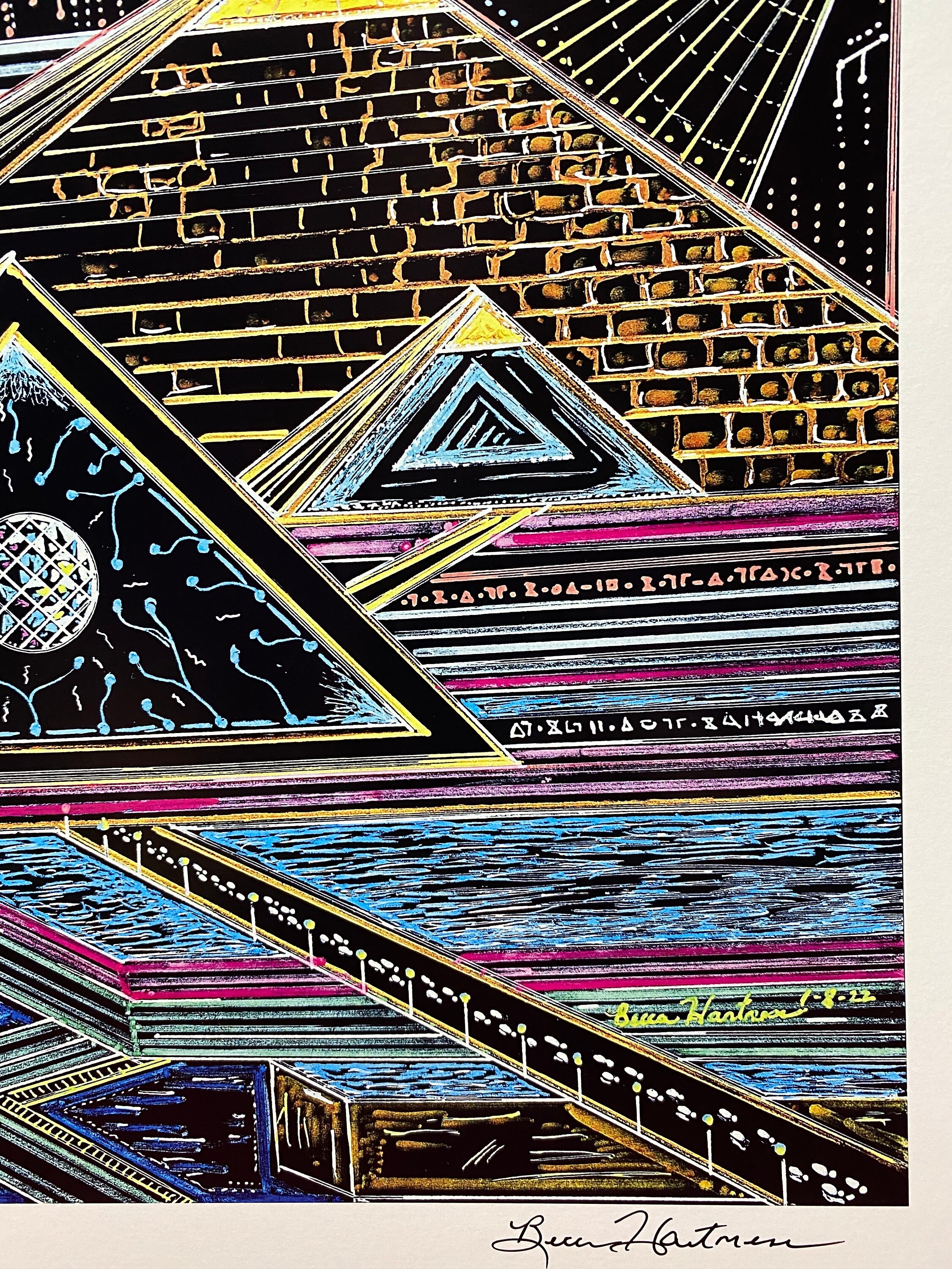 Atlantean Pyramid Art Light Language Activation Codes Signed Print 11 X ...
