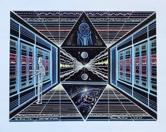 Arcturian Akashic Records Drawing Light Language Art Signed Print 11 x 14 Light Codes Activation Lightship Synthesizer