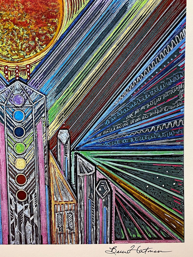 Chakra Wall Art Crystal Temple Light Language Art Signed Print 11 X 14 ...