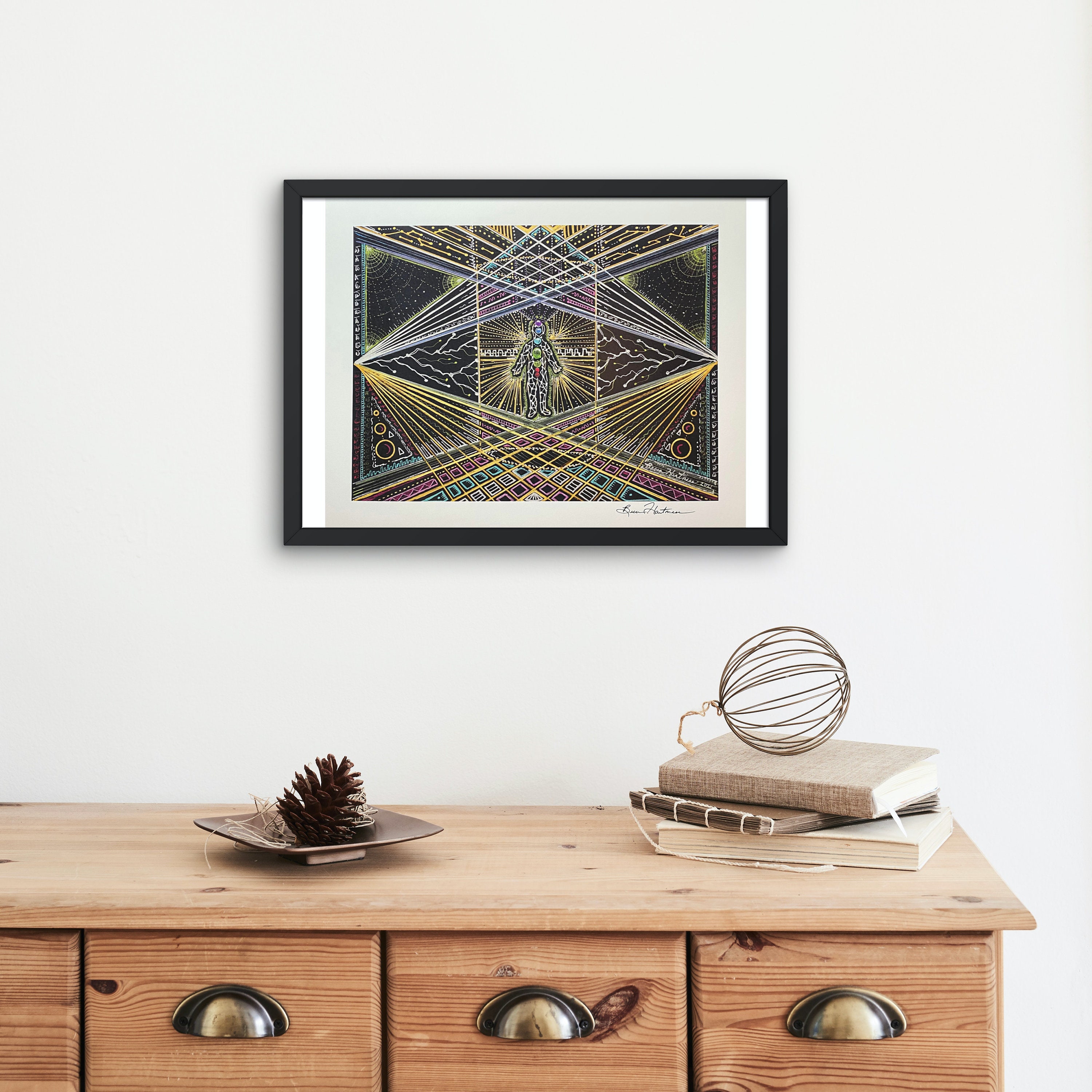 Sedona Light Language Art Activation Drawing Vitruvian Man Signed Print ...